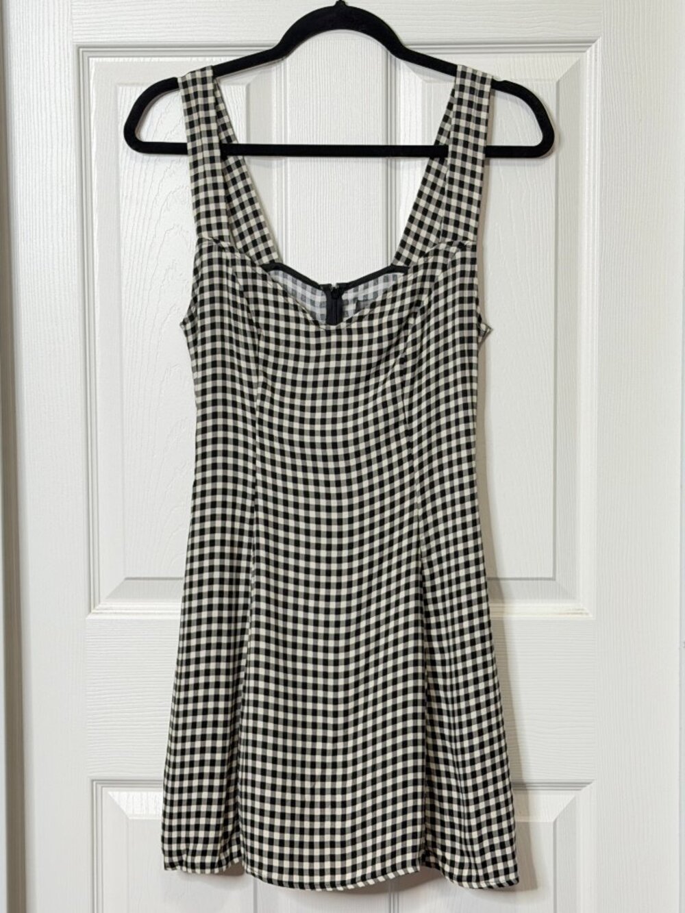 Gingham Black/White Reformation Mini Dress- Women's 4